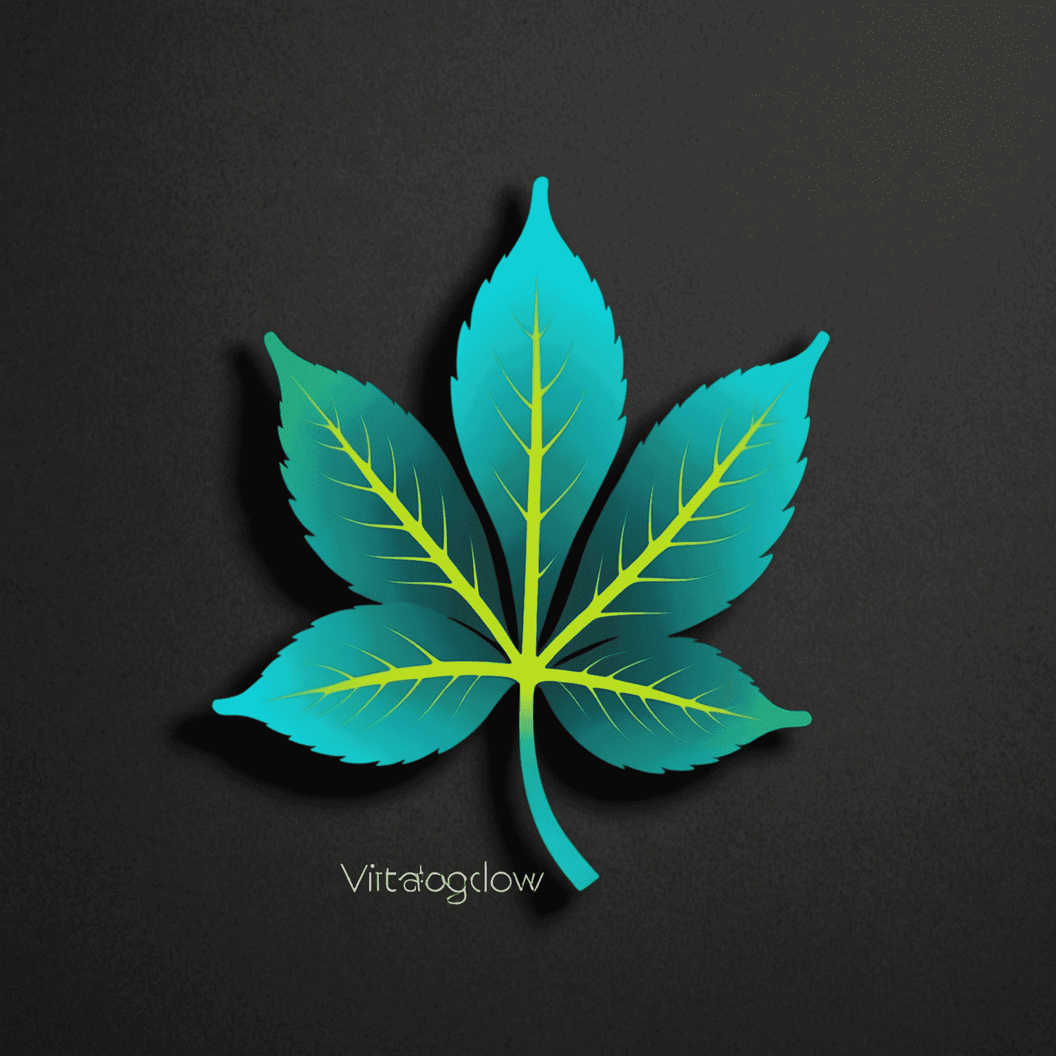 VitaGlow logo: A vibrant teal and lime gradient text with a stylized leaf icon