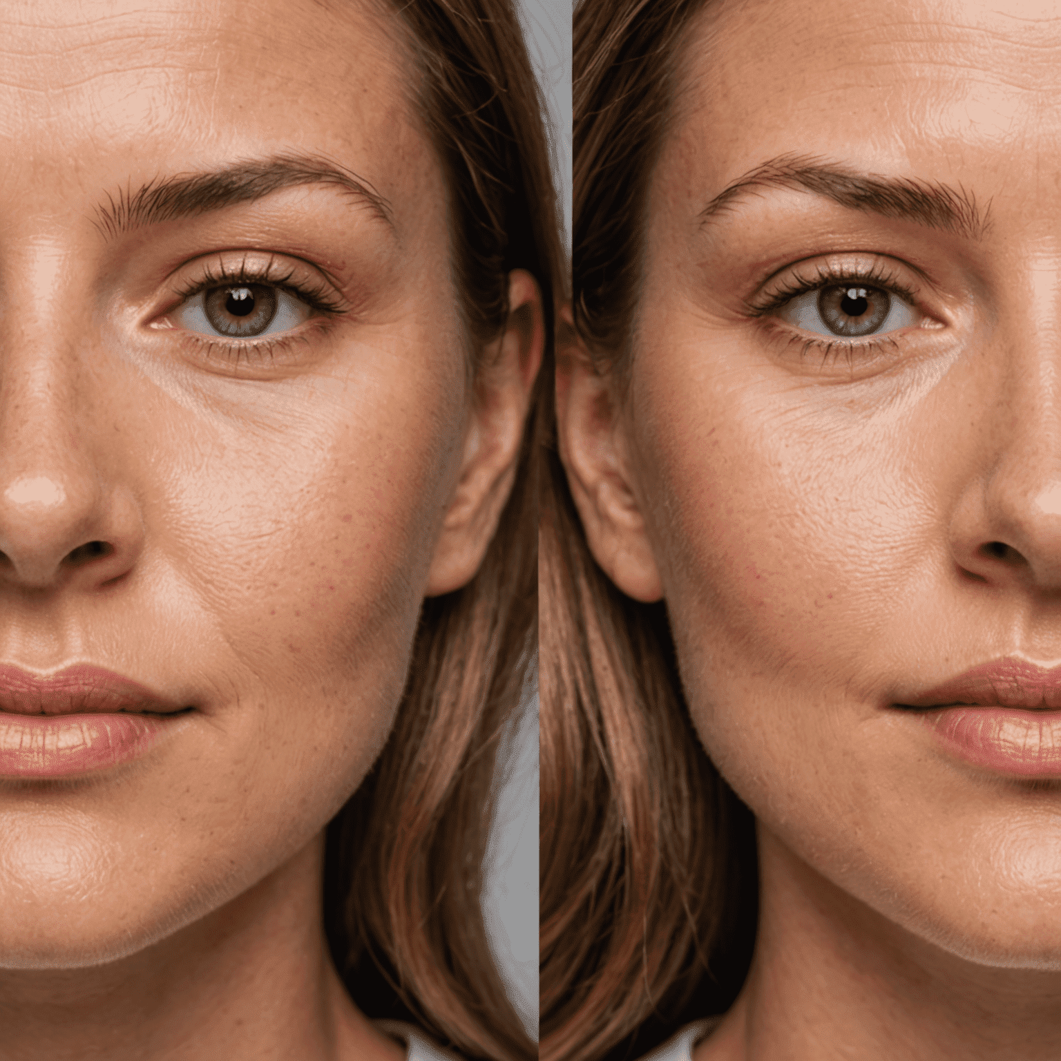 A close-up of radiant, glowing skin with visible improvement in texture and tone, showcasing the effects of advanced skin rejuvenation treatments